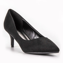 Ideal Shoes Bombas cómodas en un alfiler negro 3