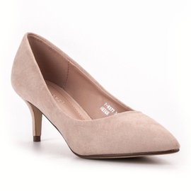 Ideal Shoes Bombas cómodas en un alfiler marrón 4