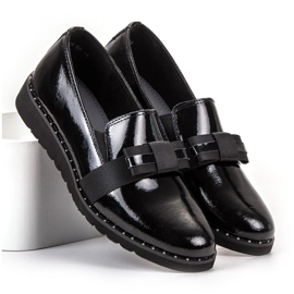 Filippo Zapatos sin cordones de cuero negro 1
