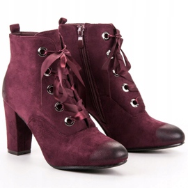Vinceza Botas de ante burdeos rojo 1