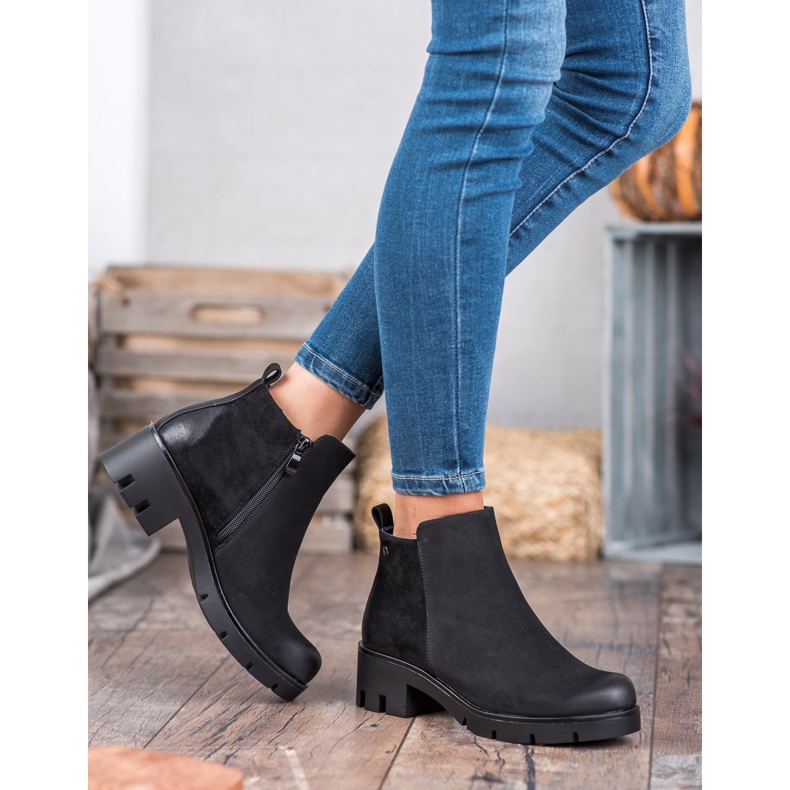 Cómodas botas de tacón VINCEZA negro 2