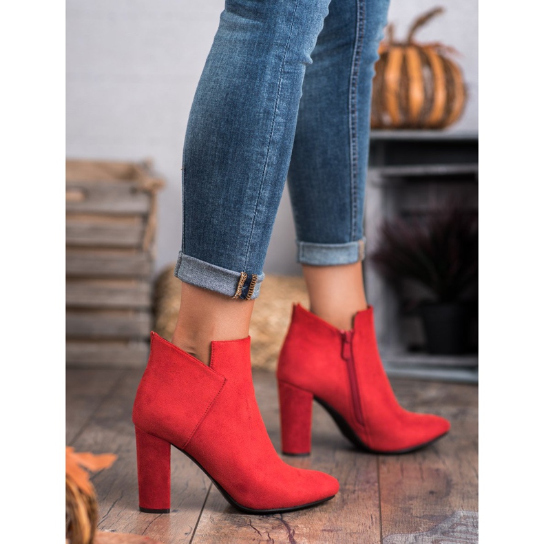 Vinceza Botas de gamuza sexy rojo 1
