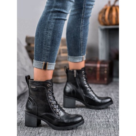 VINCEZA Botas negras con cordones negro 4