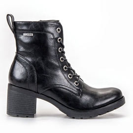 VINCEZA Botas negras con cordones negro 5
