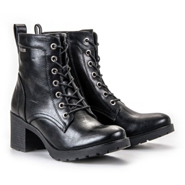 VINCEZA Botas negras con cordones negro 2