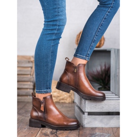 Vinceza Botines bajos con cremallera marrón 3