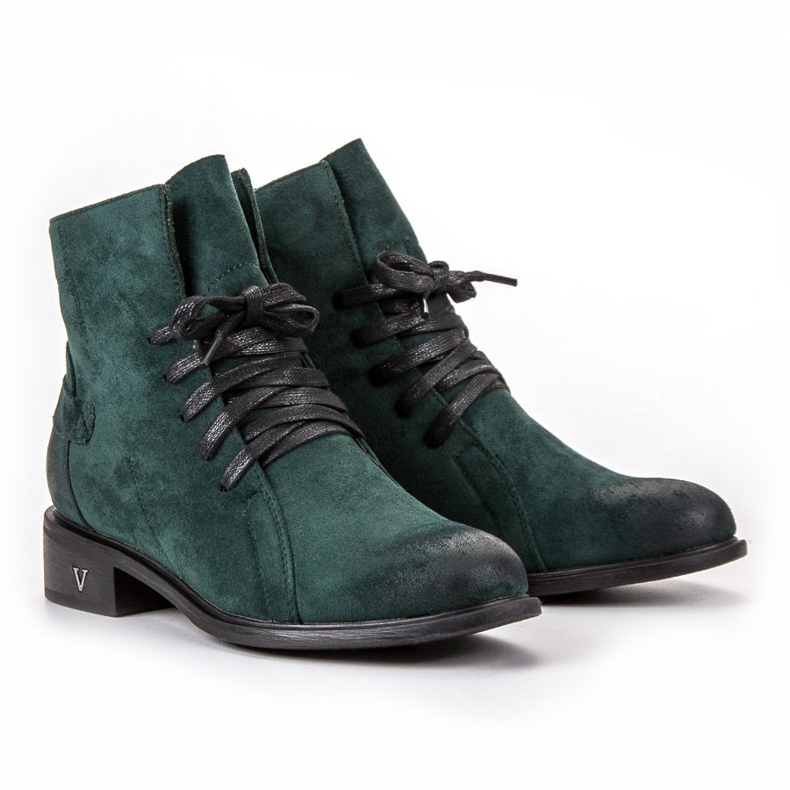 Vinceza Botas de mujer verde oscuro 1