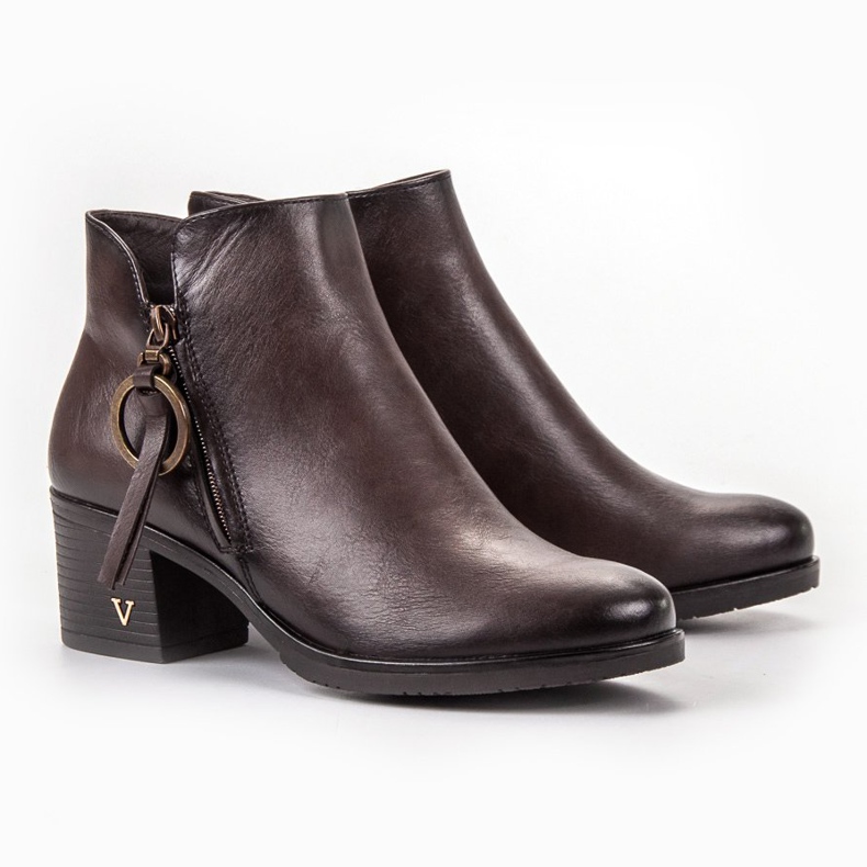 Vinceza Botines marrones en un poste marrón 1