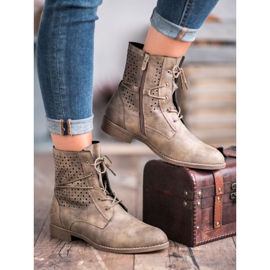 Groto Gogo Botas atadas de moda verde 4