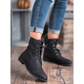 Groto Gogo Botas atadas de moda negro 5