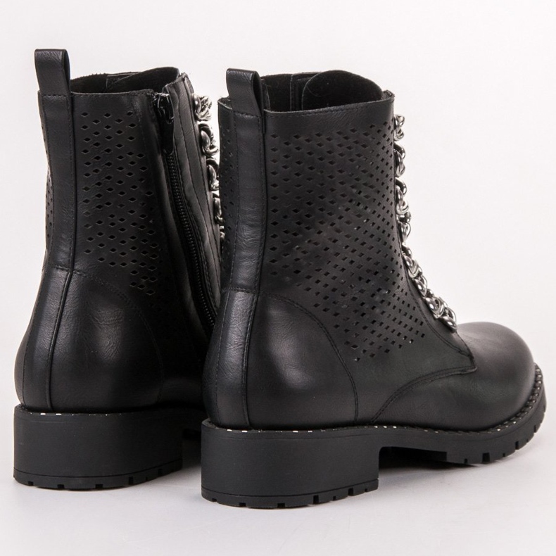 Groto Gogo Botas atadas de moda negro 2