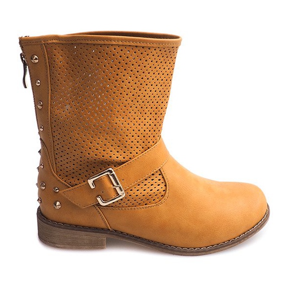 Botas caladas con cremallera TLT1302 Camel marrón 2