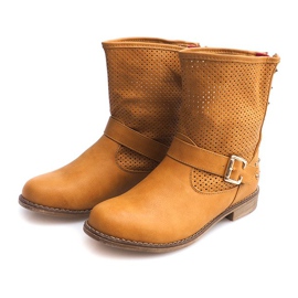 Botas caladas con cremallera TLT1302 Camel marrón 8