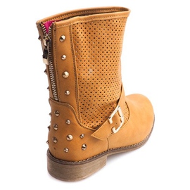 Botas caladas con cremallera TLT1302 Camel marrón 3