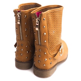 Botas caladas con cremallera TLT1302 Camel marrón 5