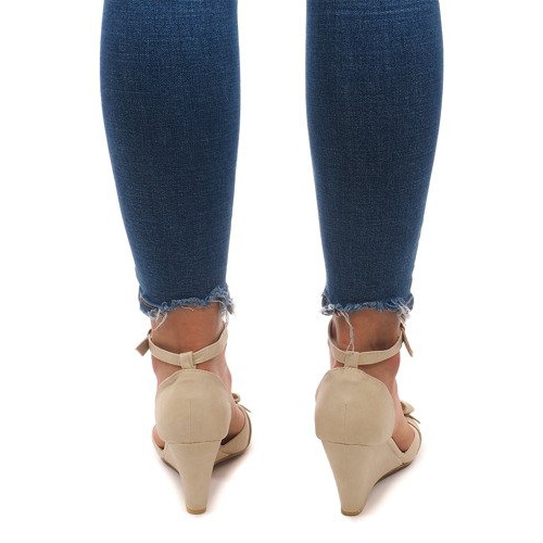 Sandalias Cuña F1-43 Beige 2