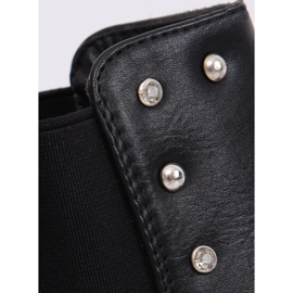 Botines Chelsea negros con tachuelas negras HQ927 Negro 2