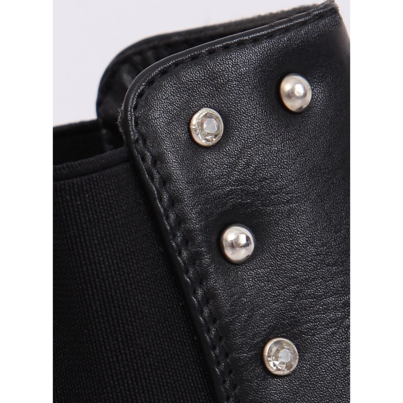 Botines Chelsea negros con tachuelas negras HQ927 Negro 2