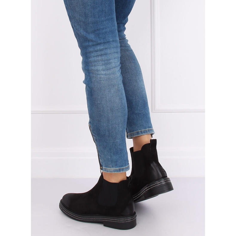 Botines Chelsea negros para mujer WY-2842 Black 1