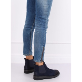Botines Chelsea azul marino para mujer WY-2842 Azul 1