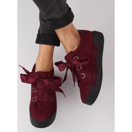 Zapatillas de mujer granate 1018 Wine II-GAT rojo 2