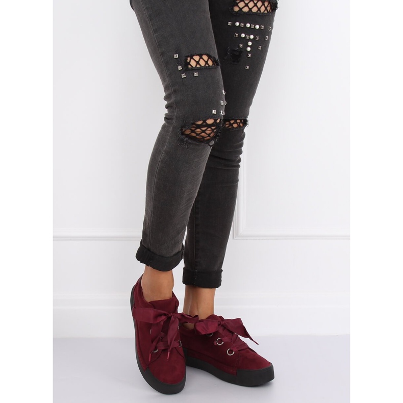 Zapatillas de mujer granate 1018 Wine II-GAT rojo 1