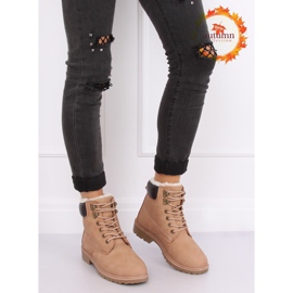 Botas de madera para mujer, beige y rosa, 1121-PA Pink 1 Botas de madera para mujer, beige y rosa, 1121-PA Pink 1