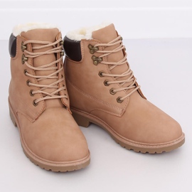 Botas de madera para mujer, beige y rosa, 1121-PA Pink 3