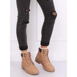 Botas de madera para mujer, beige y rosa, 1121-PA Pink 5