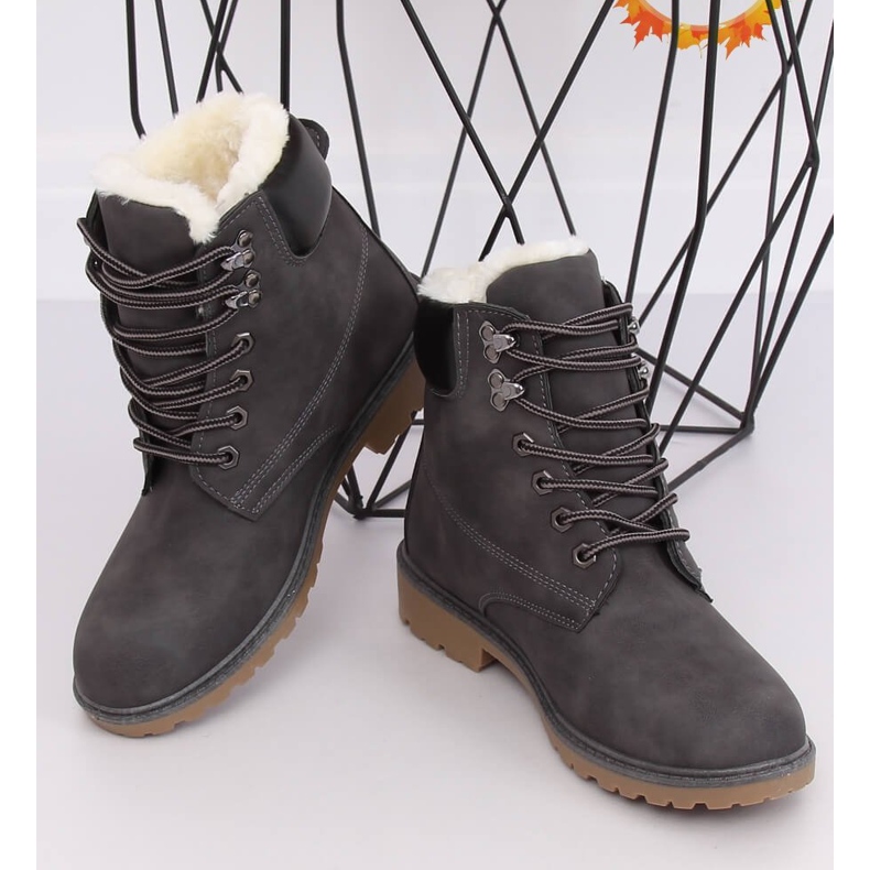 Botas de madera con aislamiento gris para mujer 1121-PA Grey 1 Botas de madera con aislamiento gris para mujer 1121-PA Grey 1