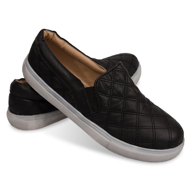 Zapatillas slip-on negras acolchadas sin cordones 9033 negro 1
