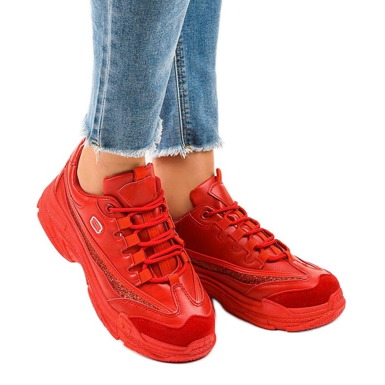 Zapatos deportivos de mujer rojos de moda C3 1