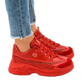 Zapatos deportivos de mujer rojos de moda C3 2