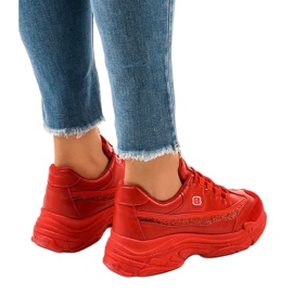 Zapatos deportivos de mujer rojos de moda C3 3