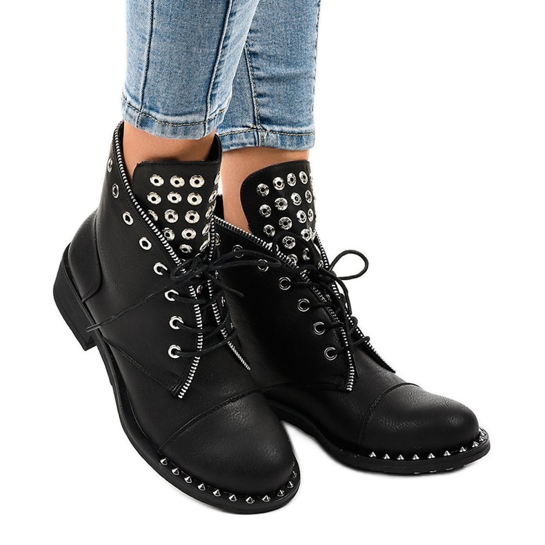 Botas negras de mujer con cremallera BH132-KB negro 2