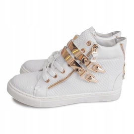 Zapatillas altas con cremallera 1525-2 Blanco 4