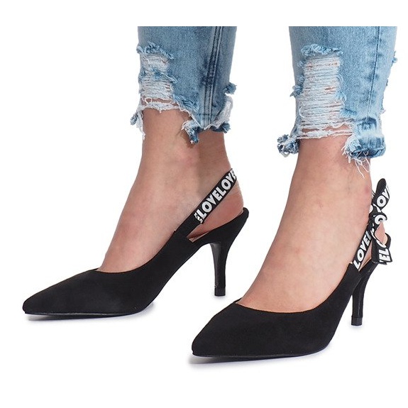 Sandalias de tacón negras de Love Paris negro 1