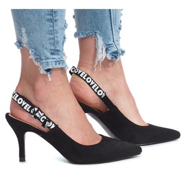 Sandalias de tacón negras de Love Paris negro 3