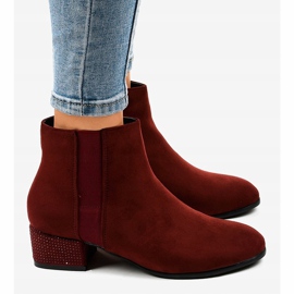 Botas de ante granate en el poste HQ0018 rojo 3