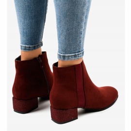 Botas de ante granate en el poste HQ0018 rojo 4