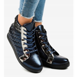 Zapatillas azul marino en la cuña R468-1 2