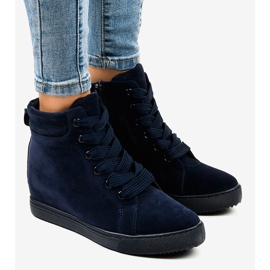 Deportivas cuña azul marino TL50-2 1