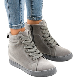 Zapatillas grises en la cuña TL50-3 1