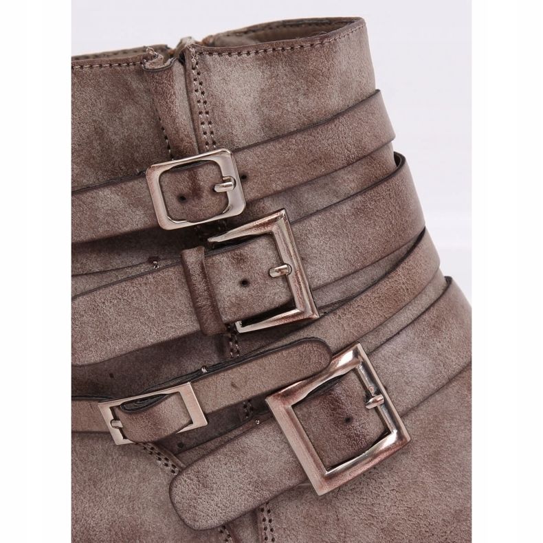 Botines planos de mujer beige Z100 Khaki 1 Botines planos de mujer beige Z100 Khaki 1