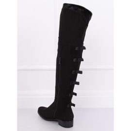 Botas de montar para mujer con lazos negros H202 Black 2