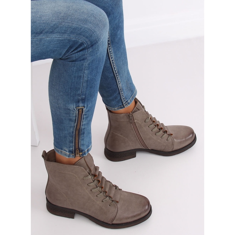 Botas con cordones beige F2801 Khaki 2 Botas con cordones beige F2801 Khaki 2