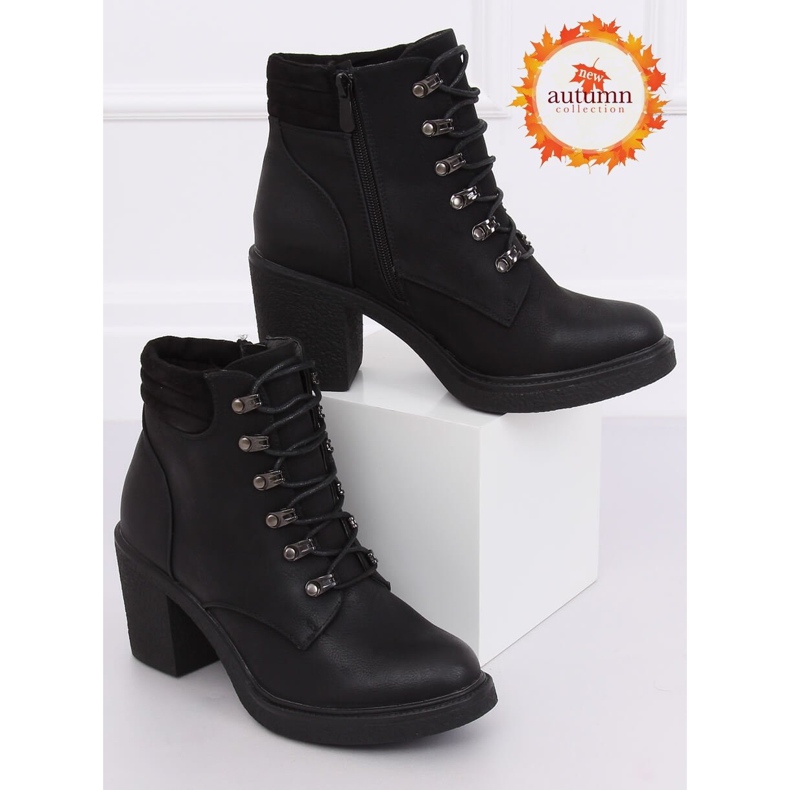 Black VQ-18 Botas negras con cordones negro 1