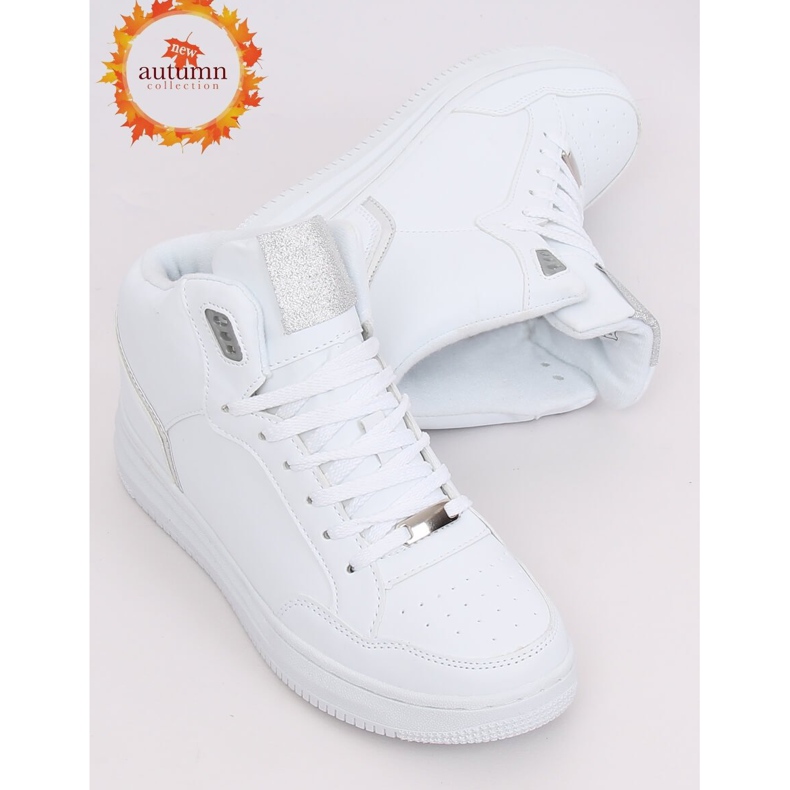 Zapato deportivo tobillo alto blanco y plateado 107-18 BLANCO / PLATA 1