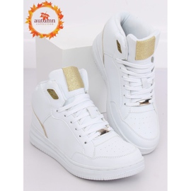 Zapato deportivo tobillo alto blanco y dorado 107-18 BLANCO / ORO 1