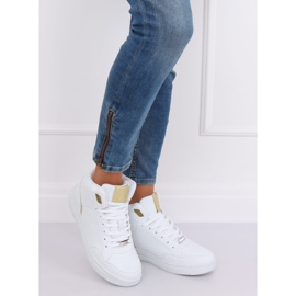 Zapato deportivo tobillo alto blanco y dorado 107-18 BLANCO / ORO 2